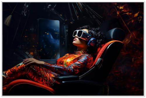 Wallario Wandbild - Virtuelle Dimensionen in Premiumqualität, Poster mit weißem Rahmen, Größe: 61 x 91,5 cm Wallario Wandbild - Virtuelle Dimensionen in Premiumqualität, Poster mit weißem Rahmen, Größe: 61 x 91,5 cm von Wallario