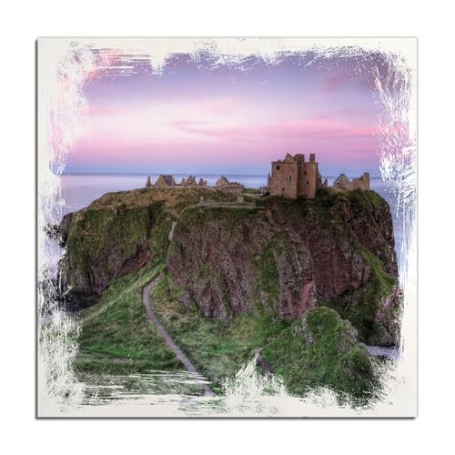 Wallario Wandbild aus Holz Schloss am Meer - 40 x 40 cm in Premium-Qualität: Brillante Farben Wallario Wandbild aus Holz Schloss am Meer - 40 x 40 cm in Premium-Qualität: Brillante Farben von Wallario