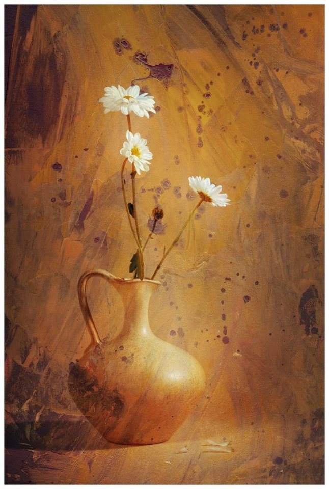 Wallario Wandfolie, Antike Vase mit Blumen, in verschiedenen Ausführungen von Wallario