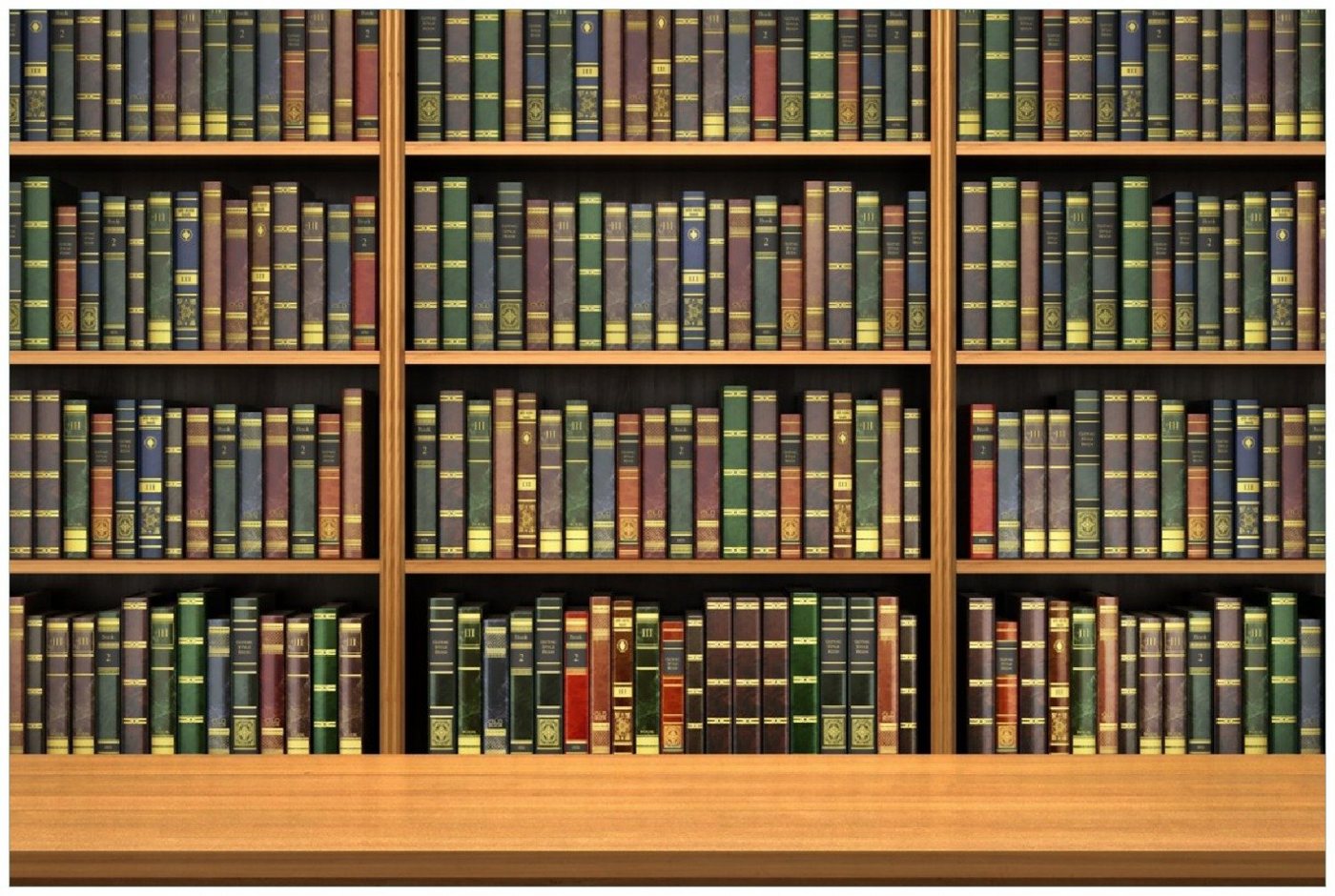 Wallario Wandfolie, Bibliothek - Regal voller alter Bücher, in verschiedenen Ausführungen von Wallario