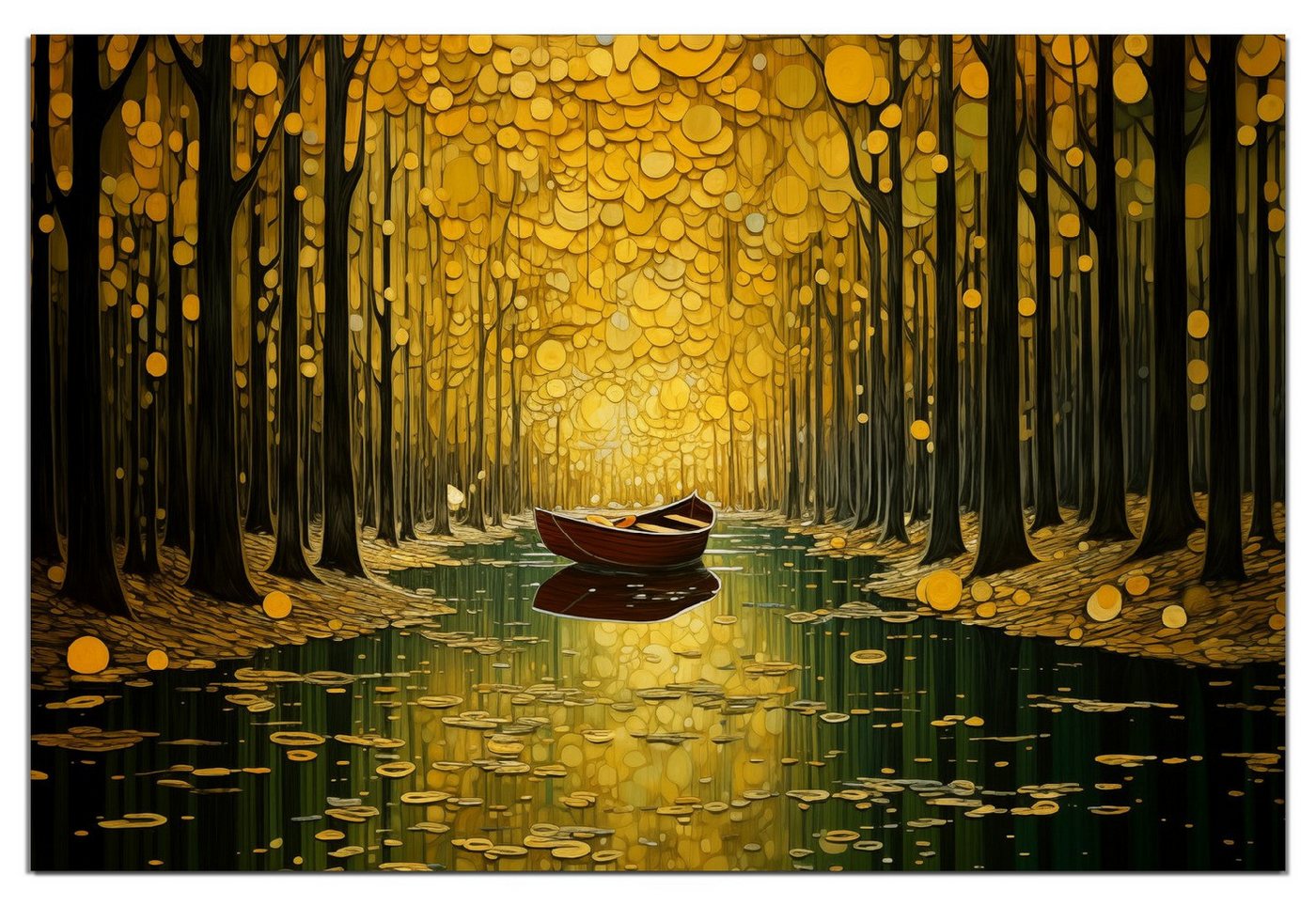 Wallario Wandfolie, Boot im goldenen Licht, wasserresistent, geeignet für Bad und Dusche Wallario Wandfolie, Boot im goldenen Licht, wasserresistent, geeignet für Bad und Dusche von Wallario