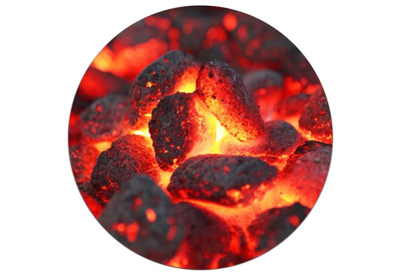 Wallario Wandfolie, Glühende Kohlen im Kamin, wasserresistent, geeignet für Bad und Dusche Wallario Wandfolie, Glühende Kohlen im Kamin, wasserresistent, geeignet für Bad und Dusche von Wallario