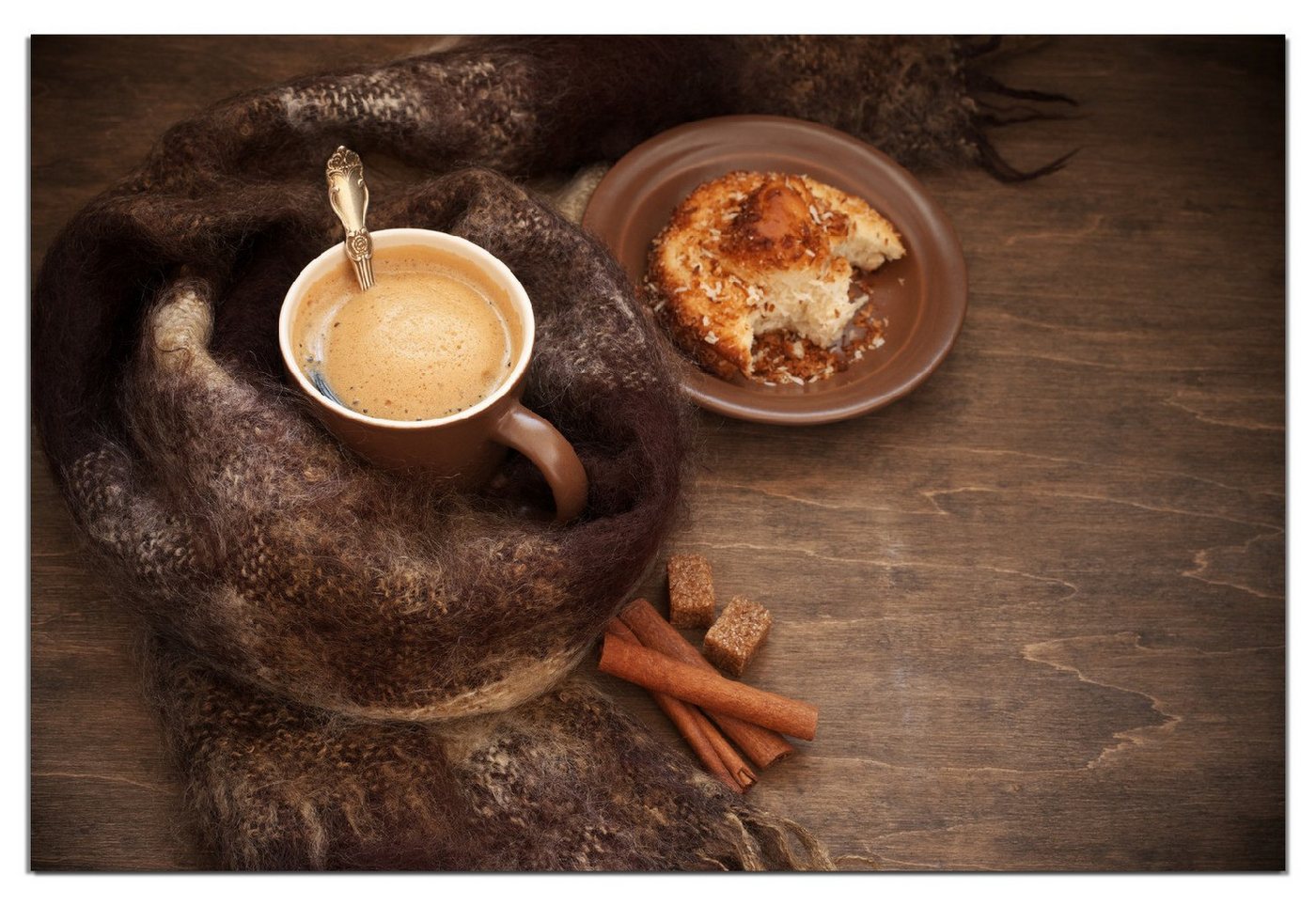 Wallario Wandfolie, Kuchen und Kaffeegenuss, wasserresistent, geeignet für Bad und Dusche von Wallario