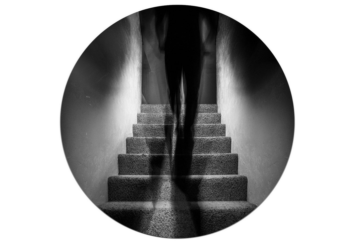 Wallario Wandfolie, Mysteriöse Treppe mit Schattenfigur - Schwarzweiß, wasserresistent, geeignet für Bad und Dusche Wallario Wandfolie, Mysteriöse Treppe mit Schattenfigur - Schwarzweiß, wasserresistent, geeignet für Bad und Dusche von Wallario