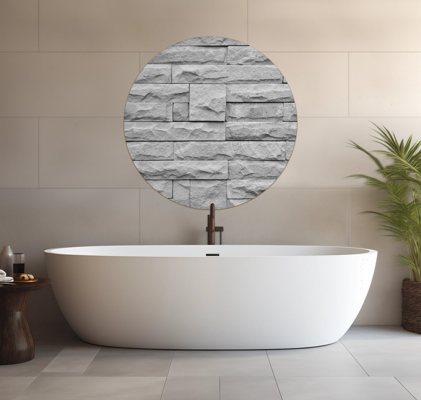 Wallario Wandfolie, Steinwand grau, wasserresistent, geeignet für Bad und Dusche von Wallario