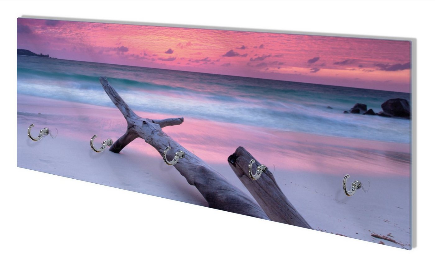 Wallario Wandgarderobe Abendhimmel bei Sonnenuntergang (1-teilig, inkl. Haken und Befestigungsset), 80x30cm, aus ESG-Sicherheitsglas von Wallario