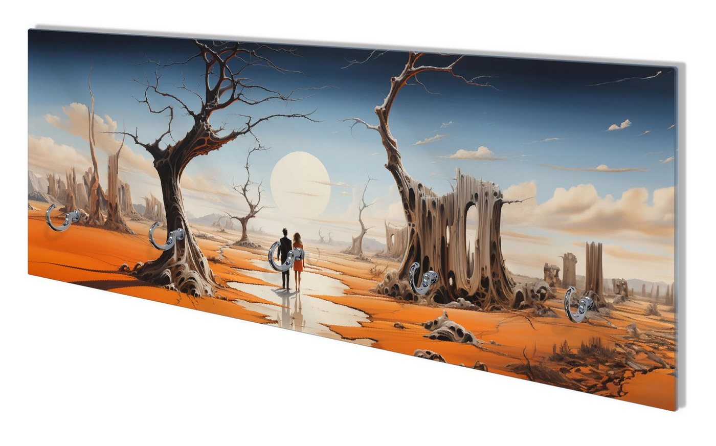 Wallario Garderobenpaneel Wüstenwanderer (1-teilig, inkl. Haken und Befestigung), 80x30cm von Wallario