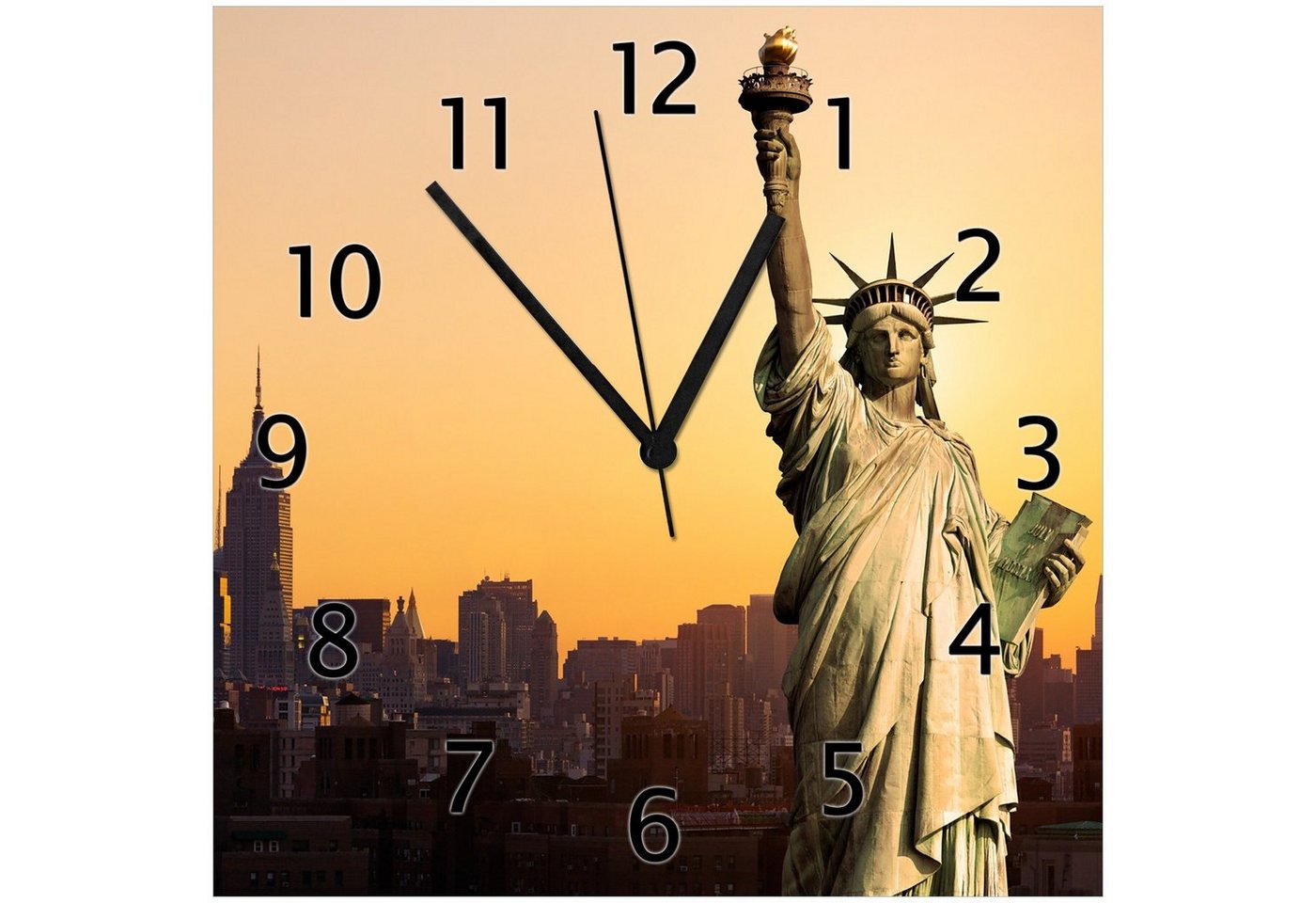 Wallario Wanduhr Freiheitsstatue New York (Glasuhr) von Wallario