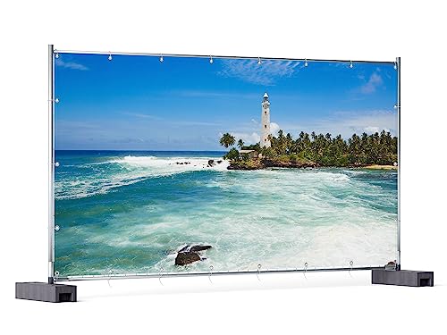 Wallario XXL Outdoor-Poster für Garten oder Balkon Weißer Leuchtturm auf Sri Lanka, Motivbanner Größe: ca. 340 x 173 cm, Outdoor-Bild von Wallario