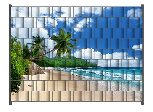 Wallario Zaun Sichtschutz Windschutz für EIN- und Doppelstabmattenzäune in der Größe Breite 2,50m x Höhe 1,80m, Motiv: Urlaub auf den Seychellen unter Palmen am Sandstrand Wallario Zaun Sichtschutz Windschutz für EIN- und Doppelstabmattenzäune in der Größe Breite 2,50m x Höhe 1,80m, Motiv: Urlaub auf den Seychellen unter Palmen am Sandstrand von Wallario