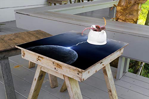 Wallario selbstklebende Möbelfolie/Tischdecke für Innen und Außen, Größe: 50 x 50 cm - Gewitter über der Erde von Wallario