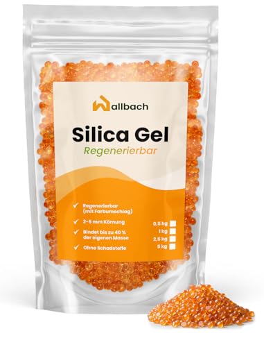 Wallbach® 1kg Silicagel Orange regenerierbar mit Indikator - Silica Gel Trockenmittel effektiv absorbierend & vielseitig anwendbar - Kieselgel Beutel, Kieselsäuregel Trocknungsmittel Wallbach® 1kg Silicagel Orange regenerierbar mit Indikator - Silica Gel Trockenmittel effektiv absorbierend & vielseitig anwendbar - Kieselgel Beutel, Kieselsäuregel Trocknungsmittel von Wallbach