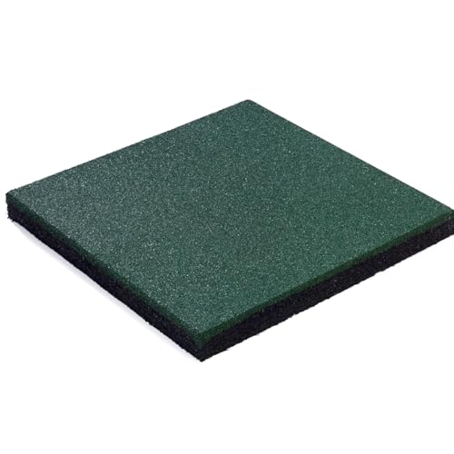 Fallschutz Gummiplatte Spielplatzmatten 50x50x2.5cm für Spielplatz Garten grün von Wallbarz
