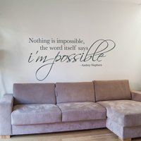 Nichts Ist Unmöglich Wandaufkleber Vinyl Wandtattoo Zitat Wandbild Audrey Hepburn Wandkunst von Wallboss