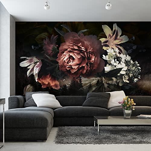 Wallepic Selbstklebende Fototapete Natur Blumen Pfingstrosen Blätter Pflanzen 520 x 318 Moderne Tapete XXL Wald Bäume Abstrakt Wohnzimmer Schlafzimmer Büro Flur Wandtapete Br. 520 cm x Hö. 318 cm von Wallepic