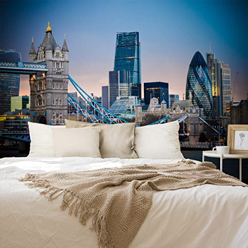 Wallepic Selbstklebende Fototapete für das Schlafzimmer der Tower Bridge London Moderne Tapete Wohnzimmer Schlafzimmer Büro Flur Wandtapete XXL Mehrfarbig Abstrakt Ideen Dekor Br. 360 cm x Hö. 240 cm von Wallepic