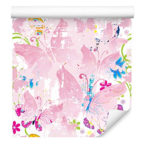 Wallepic Tapete 10m Vlies Tapete Blumen Blätter Stängel Vliestapete 1000x53cm Wand Tapete Wohnzimmer Kinderzimmer Moderne Wanddeko Wand Dekoration von Wallepic