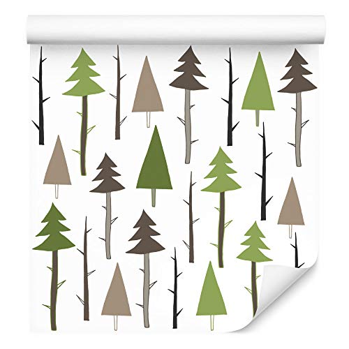 Wallepic Tapete 10m Vlies Tapete Kinderzimmer Natur Wald Vliestapete 1000x53cm Wand Tapete Wohnzimmer Kinderzimmer Moderne Wanddeko Wand Dekoration von Wallepic