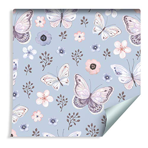 Wallepic Tapete 10m Vlies Tapete Natur Fliegende Schmetterlinge Vliestapete 1000x53cm Wand Tapete Wohnzimmer Kinderzimmer Moderne Wanddeko Wand Dekoration von Wallepic