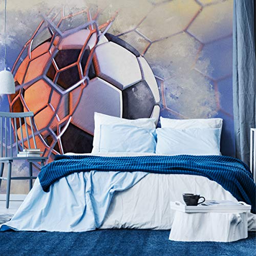 Wallepic Vinyl Struktur Fototapete Wohnzimmer Fußball Tor 3D Tapete Wandtapeten 315 x 210 Wohnzimmer Schlafzimmer Moderne Wandbilder XXL Wand Dekoration Br.315xHö.210 von Wallepic