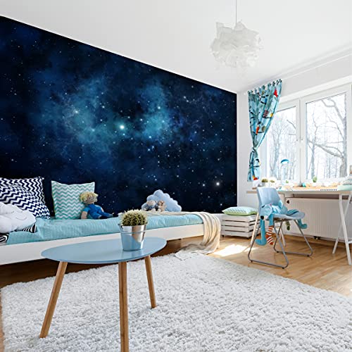 Wallepic Vlies Fototapete Natur Himmel Nacht Kosmos Weltall 360 x 240 Moderne Tapete XXL Nacht Sterne Galaxie Wohnzimmer Schlafzimmer Büro Flur Mehrfarbig Abstrakt Br. 360 cm x Hö. 240 cm von Wallepic