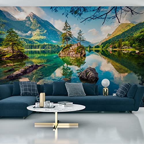 Wallepic Vlies Fototapete Natur See Hintersee Felsen Himmel 368 x 280 Moderne Tapete XXL Gebirge Bäume Wald Wohnzimmer Schlafzimmer Büro Flur Wandtapete Mehrfarbig Abstrakt Br. 368 cm x Hö. 280 cm von Wallepic