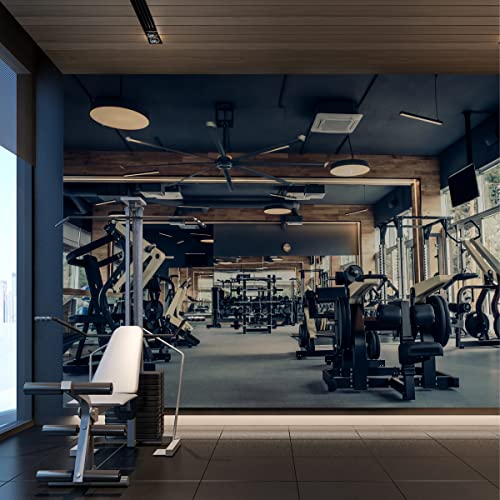 Wallepic Vlies Fototapete Sport Fitnessstudio Training Hantel Beton 360 x 240 Moderne Tapete XXL Holz Fitness 3D Wohnzimmer Schlafzimmer Büro Flur Mehrfarbig Abstrakt Br. 360 cm x Hö. 240 cm von Wallepic