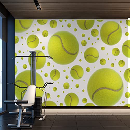 Wallepic Vlies Fototapete Sport Tennis Ball Fitness Abstrakt 450 x 300 Moderne Tapete XXL Abstraktion 3D Effekt Wohnzimmer Schlafzimmer Büro Flur Mehrfarbig Abstrakt Br.450xHö.300 von Wallepic