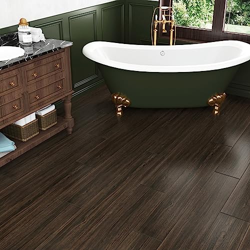 Wallercity Dunkelbraune Holzfliesen zum Abziehen und Aufkleben, 15,2 x 91,4 cm, für Badezimmer, Küche, wasserdicht, selbstklebend, Fliesen auf Vinyl-Böden Wallercity Dunkelbraune Holzfliesen zum Abziehen und Aufkleben, 15,2 x 91,4 cm, für Badezimmer, Küche, wasserdicht, selbstklebend, Fliesen auf Vinyl-Böden von Wallercity