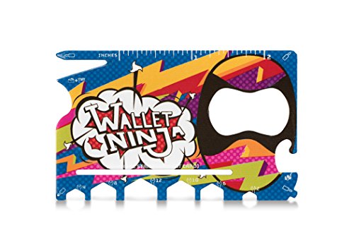 18-in-1-Multitool Wallet Ninja, Hipster-Design, limitierte Auflage, Mehrzweck-Werkzeug im Kreditkartenformat für die Hosentasche von Wallet Ninja