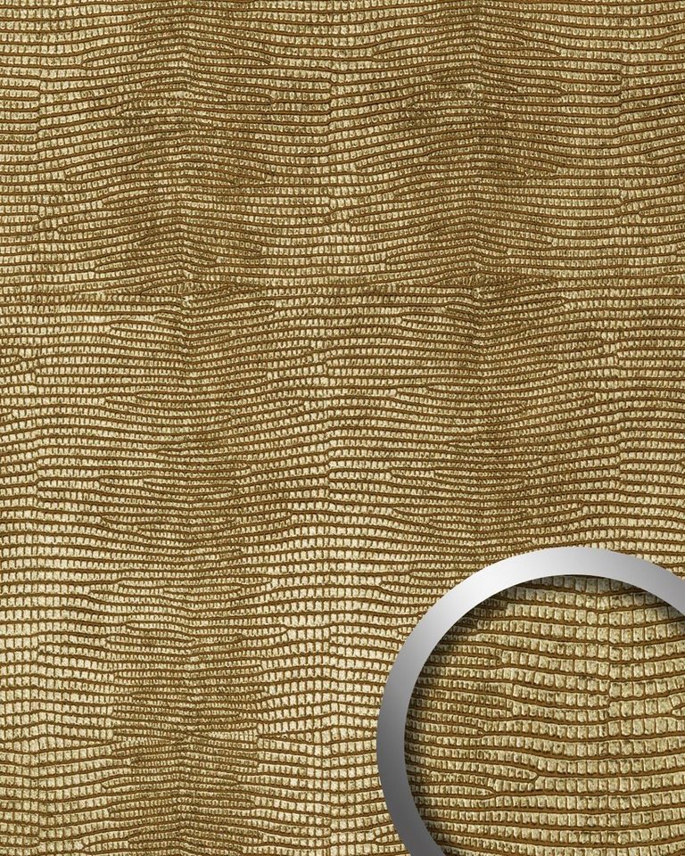 Wallface Dekorpaneele 19778-NA, BxL: 100x260 cm, 2.6 qm, (Dekorpaneel, 1-tlg., Wandverkleidung in Leder-Optik) gold, glatt von Wallface