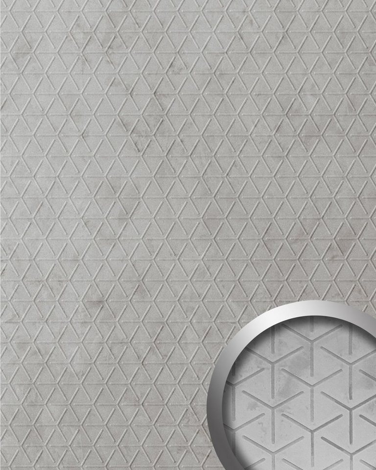 Wallface Dekorpaneele 22720-SA, BxL: 100x260 cm, 2.6 qm, (Dekorpaneel, 1-tlg., Wandverkleidung in Leder-Optik) selbstklebend, grau, matt, samtig weich von Wallface