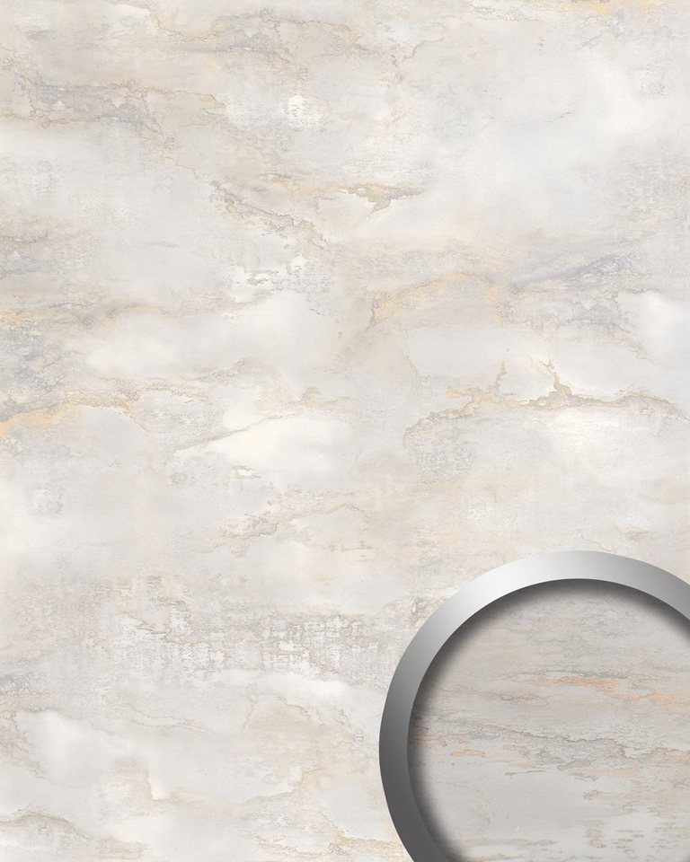 Wallface Dekorpaneele 23100-SA, BxL: 100x260 cm, 2.6 qm, (Dekorpaneel, 1-tlg., Wandverkleidung in Marmor-Optik) selbstklebend, weiß, beige, creme-weiß, glatt von Wallface