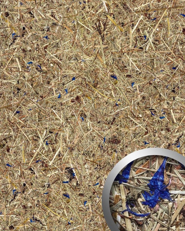 Wallface Dekorpaneele AL-11002-SA, BxL: 132x305 cm, 4.026 qm, (Dekorpaneel, 1-tlg., Wandverkleidung mit echten unbehandelten alpinen Blumen und Gräsern) selbstklebend, braun, blau, matt, strukturiert von Wallface