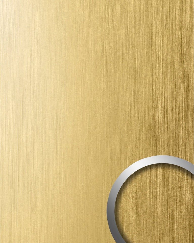 Wallface Wandpaneel 15298-SA, BxL: 100x260 cm, 2.6 qm, (Dekorpaneel, 1-tlg., Wandverkleidung in Metall-Optik) selbstklebend, Gelb-gold gebürstet von Wallface