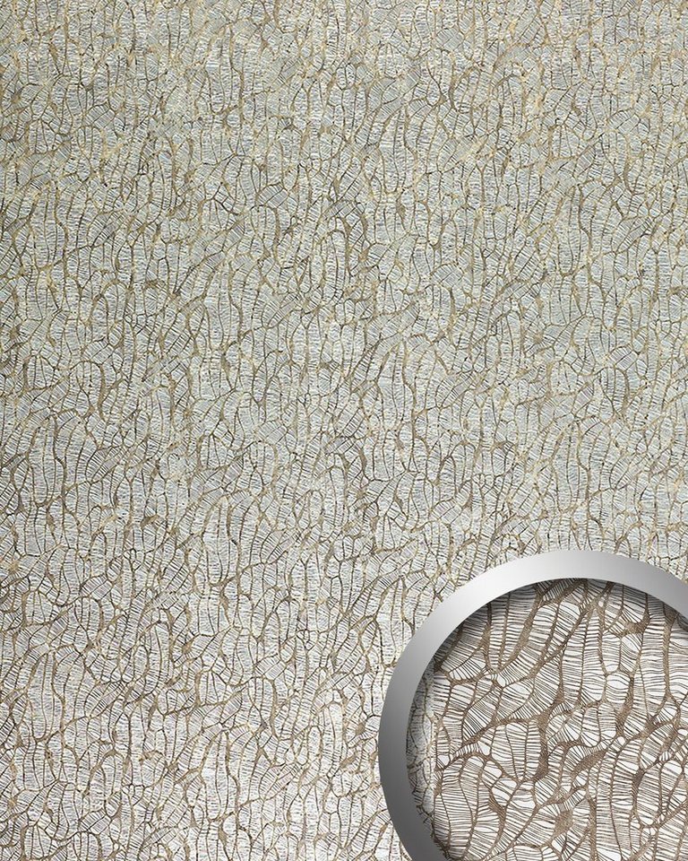 Wallface Wandpaneel 17037-SA, BxL: 100x260 cm, 2.6 qm, (Dekorpaneel, 1-tlg., Wandverkleidung in Metall-Optik) selbstklebend, silber, hellbraun, glänzend von Wallface