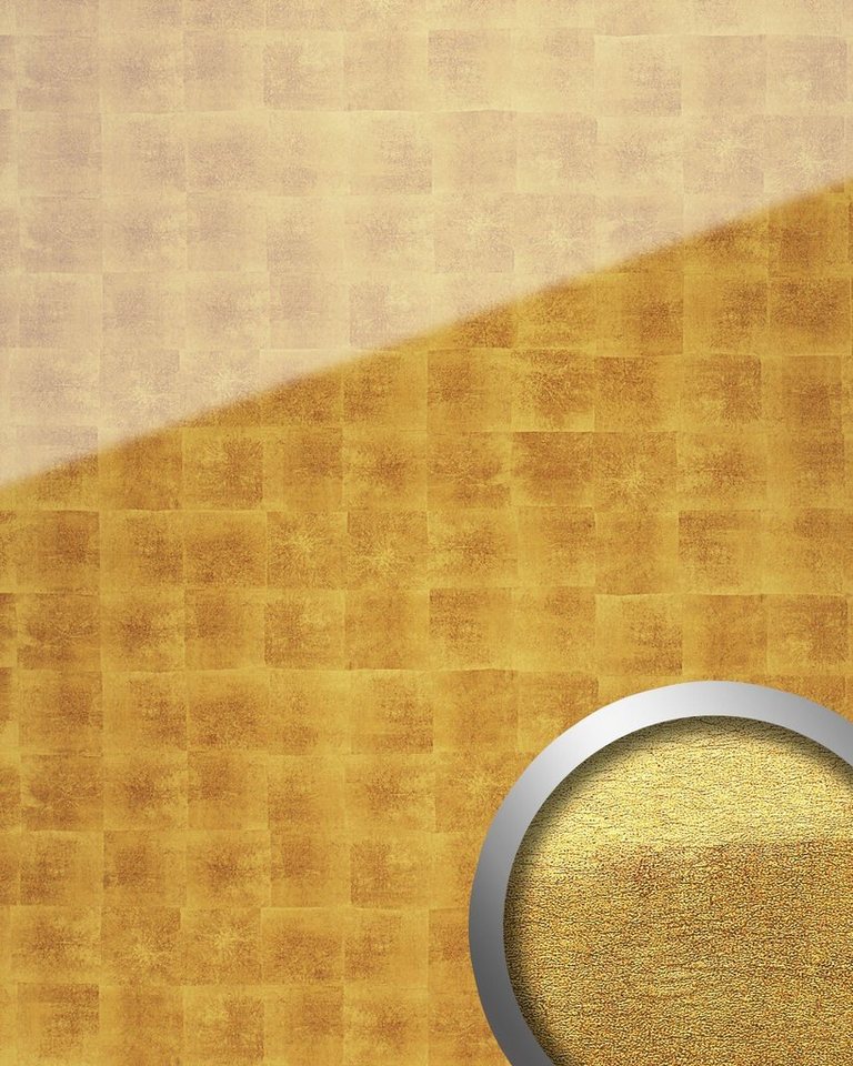 Wallface Wandpaneel 17840-SA-AR, BxL: 100x260 cm, 2.6 qm, (Dekorpaneel, 1-tlg., Wandverkleidung in Glas-Optik) selbstklebend, Gold, glänzend, abriebfest von Wallface