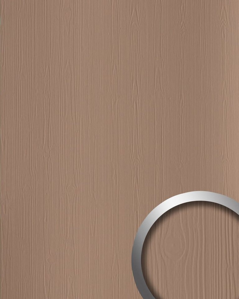 Wallface Wandpaneel 24792-NA, BxL: 100x260 cm, 2.6 qm, (Dekorpaneel, Wandverkleidung fürs Bad in Holz Optik) braun, cappuccino, strukturiert, antibakteriell, Anti-Fingerprint, abriebfest von Wallface