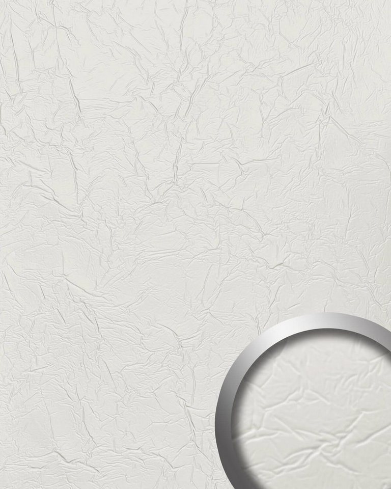 Wallface Wandpaneel 24943-SA, BxL: 100x260 cm, 2.6 qm, (Dekorpaneel, Wandverkleidung In 3D Crinkleoptik) selbstklebend, weiß, strukturiert von Wallface