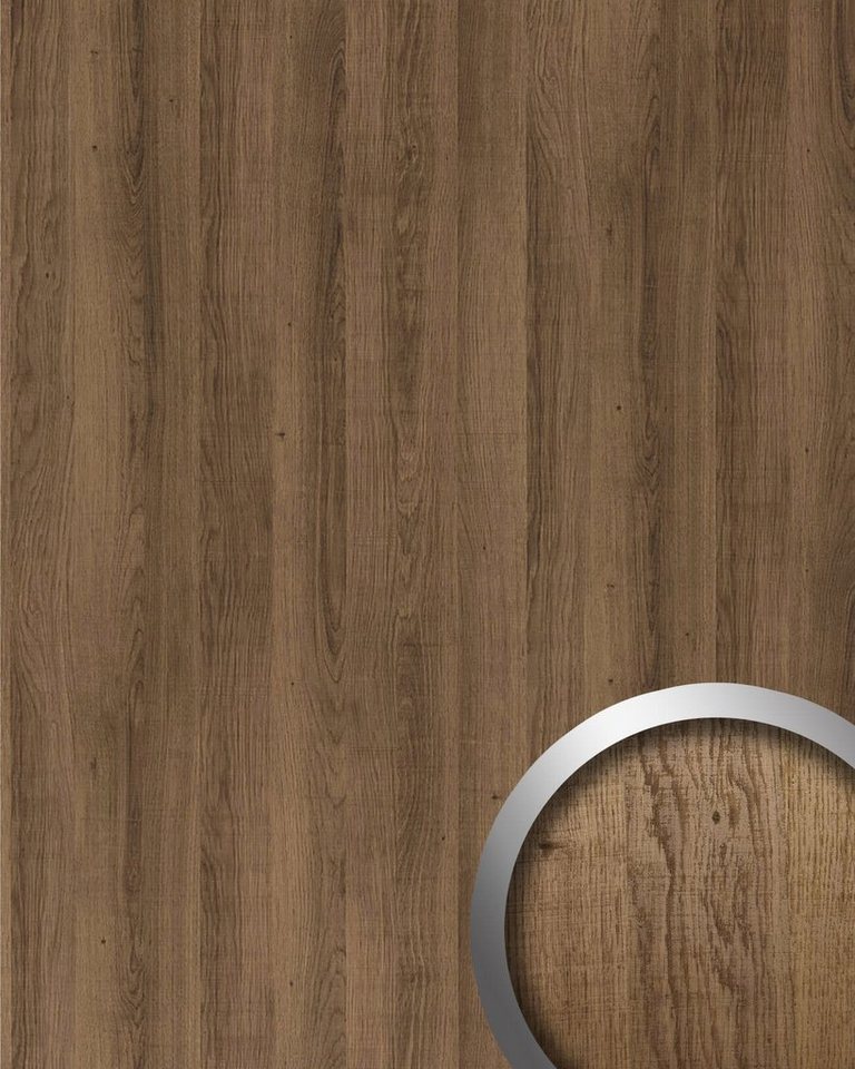 Wallface Wandpaneel 25511 Sessile OAK Nature Wandpaneel in Holz Optik matt braun 2,6 m2, BxL: 2x2600 cm, 2.6 qm, (Wandpaneel, Wandverkleidung in Natur Dekor) braun gold-braun strukturiert von Wallface