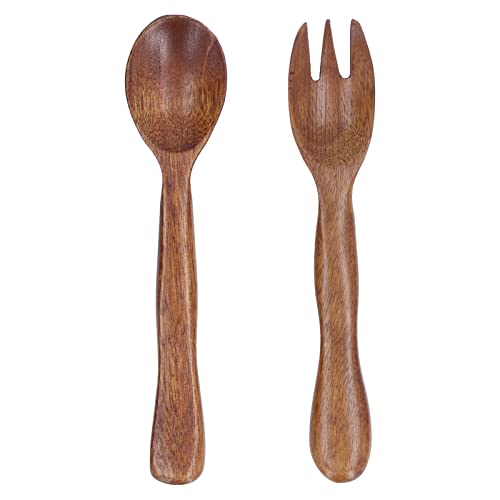 Wallfire 2 Stück Holzlöffelgabel-Set, wiederverwendbar, für Salat, Küche, Flatware, für Zuhause, Reisen, Holz, Dinner, Utensilien, Set aus Holz, Löffel, Gabel, Holzschneide-Set, Holzschneider, Wallfire 2 Stück Holzlöffelgabel-Set, wiederverwendbar, für Salat, Küche, Flatware, für Zuhause, Reisen, Holz, Dinner, Utensilien, Set aus Holz, Löffel, Gabel, Holzschneide-Set, Holzschneider, von Wallfire