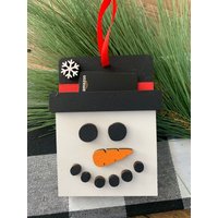 Geschenk-Karten-Halter Schneemann Ornament - Frohe Weihnachten Verzierung Geschenk Kartenhalter Weihnachtsbaum-Dekor Baumschmuck Geschenkanhänger von WallflowersbyKerri