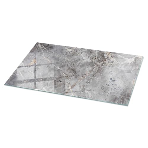 Dekorative Glasplatte 140x70 cm Schutz vor Kontamination Glatte Oberfläche Fleckenbeständigkeit Rechteckig Sicherungsblech Wasserdicht Polierte Kanten - Natürlicher Marmor von Wallfluent