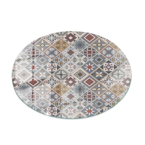 Dekorative Platte ⌀ 70 cm Fleckenbeständigkeit Polierte Kanten Sicherungsblech Installationswerkzeuge Wasserdicht Schutz vor Kontamination Glatte Oberfläche - Mosaik mit Ornamenten von Wallfluent