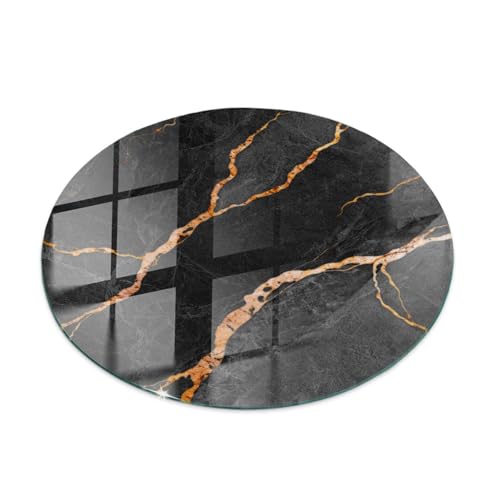 Dekorplatten ⌀ 80 cm Wasserdicht Installationswerkzeuge Polierte Kanten Fleckenbeständigkeit Schutz vor Kontamination Glatte Oberfläche Sicherungsblech - Marmor mit Adern von Wallfluent