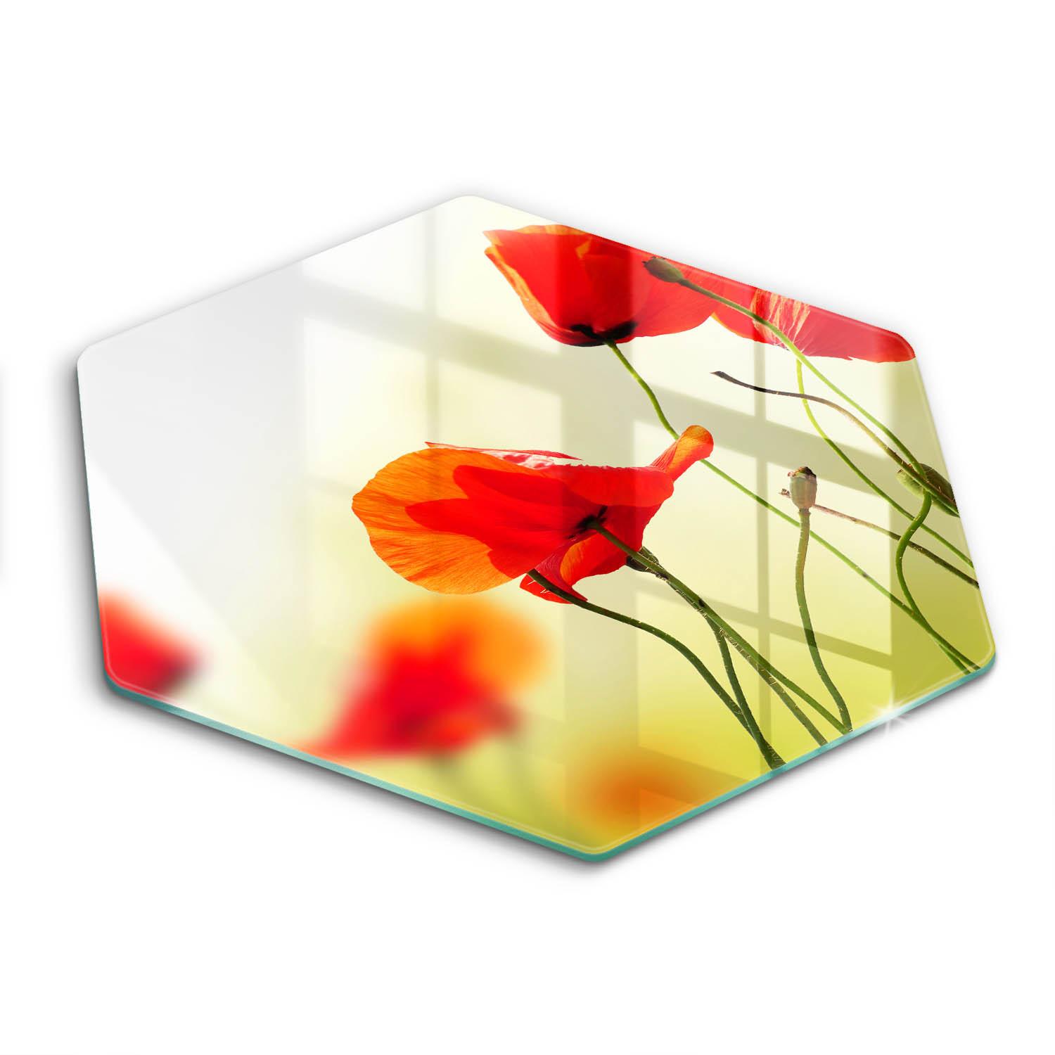 GLASPLATTE 40 cm Rote Blumen GLASPLATTE 40 cm Rote Blumen von Wallfluent