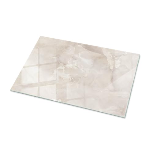 Tafelglas 100x70 cm Wasserdicht Installationswerkzeuge Polierte Kanten Fleckenbeständigkeit Schutz vor Kontamination Glatte Oberfläche Sicherungsblech - Marmorstruktur von Wallfluent