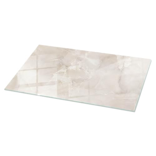 Tafelglas 120x60 cm Wasserdicht Installationswerkzeuge Polierte Kanten Fleckenbeständigkeit Schutz vor Kontamination Glatte Oberfläche Sicherungsblech - Marmorstruktur von Wallfluent