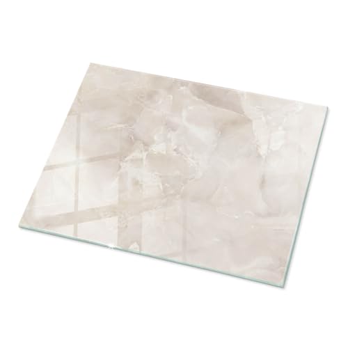 Tafelglas 80x60 cm Wasserdicht Installationswerkzeuge Polierte Kanten Fleckenbeständigkeit Schutz vor Kontamination Glatte Oberfläche Sicherungsblech - Marmorstruktur von Wallfluent