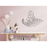 Alice Im Wunderland Wandtattoo | Mädchen Schlafzimmer Wandtattoos Vinyl Aufkleber Sg382 von WallifyDesigns